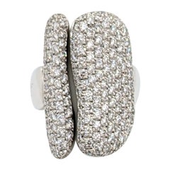 Estate Antonini White Diamond Pave Ring in 18K White Gold