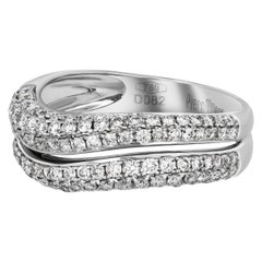 Piero Milano 18K White Gold Diamond Ring Sz 8