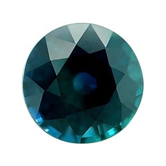 Saphir naturel de Ceylan bleu profond taille ronde non serti de 1,19 carat, pierre précieuse rare VVS