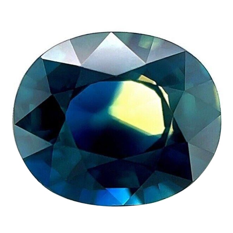 GIA Certified Unique Bi Colour Sapphire 1.34Ct Yellow Blue Oval Cut Untreated