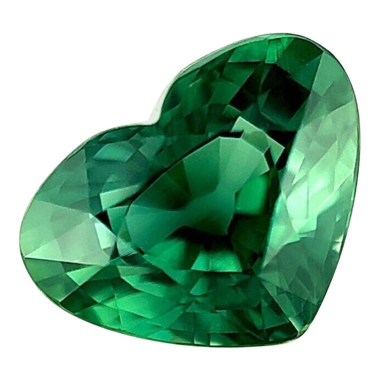 2.06Ct Natural Green Sapphire GRA Certified Untreated Heart Cut Gem