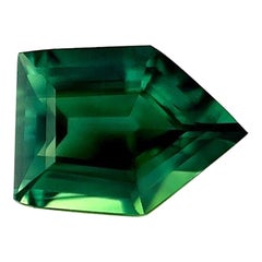 Used Unique Fancy Cut 1.06Ct Green Sapphire GRA Certified Unheated Gem