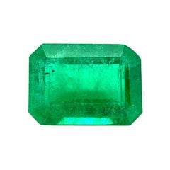 Natural 1.78Ct Rare Deep Green Octagon Cut Emerald Loose Gemstone
