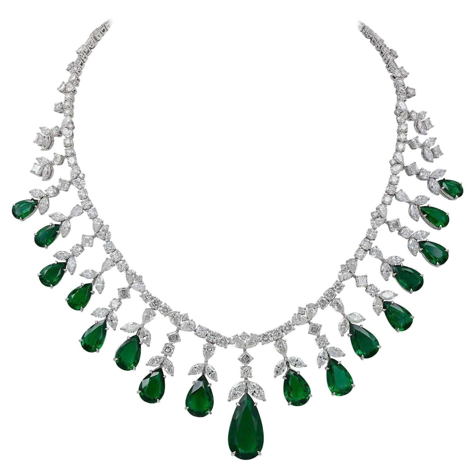 Spectra Fine Jewelry GRS Certified Zambian Emerald Diamond Necklace