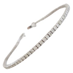 2.26 Carat Round Brilliant Natural Diamond Tennis Bracelet 14 Karat White Gold