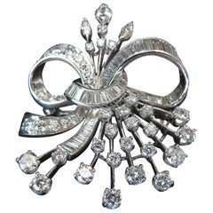 Platin- und Diamant-Spritzbrosche-Anhänger aus den 1960er Jahren