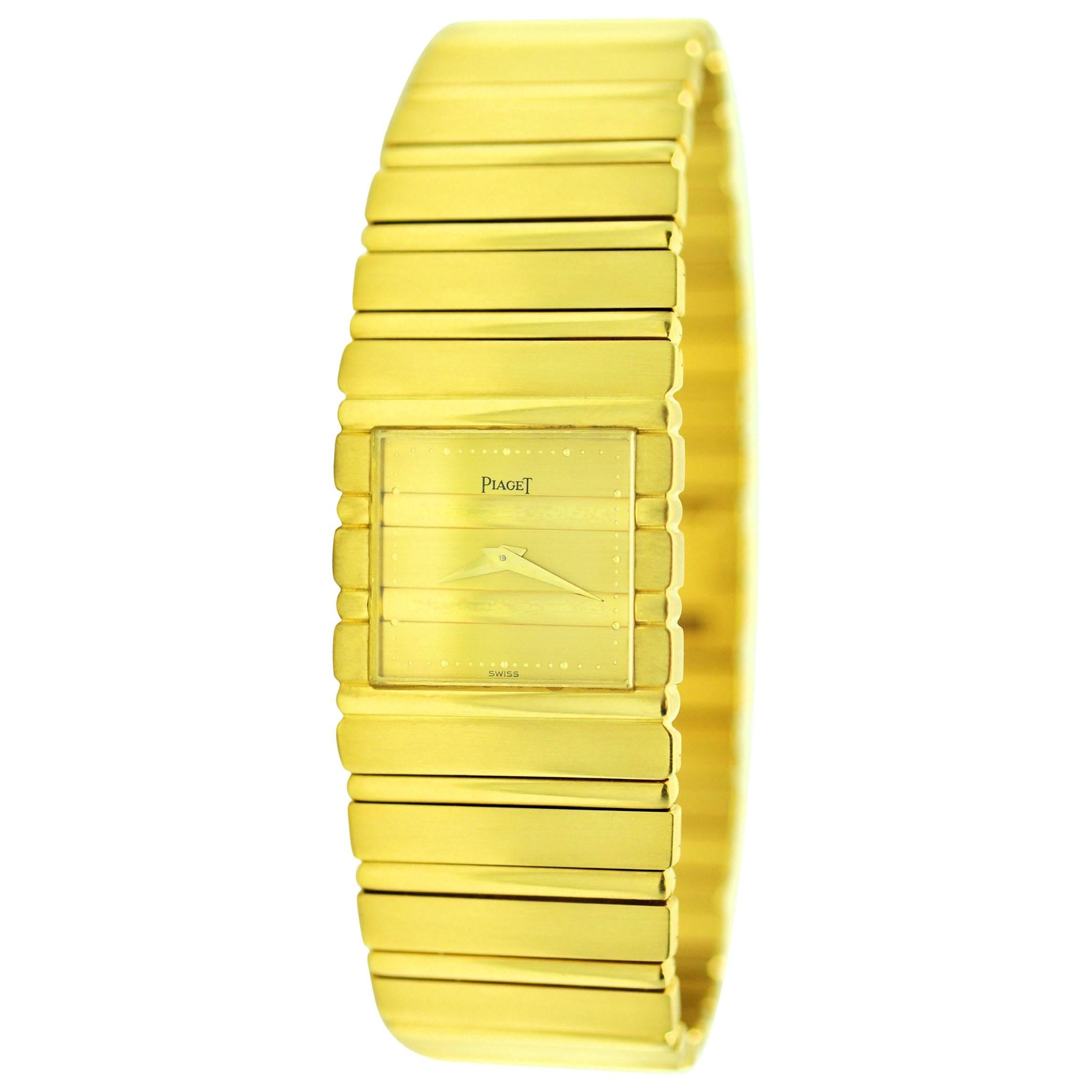 Piaget Yellow Gold Polo Backwind Wristwatch. Upgraded Movement 757P, New battery