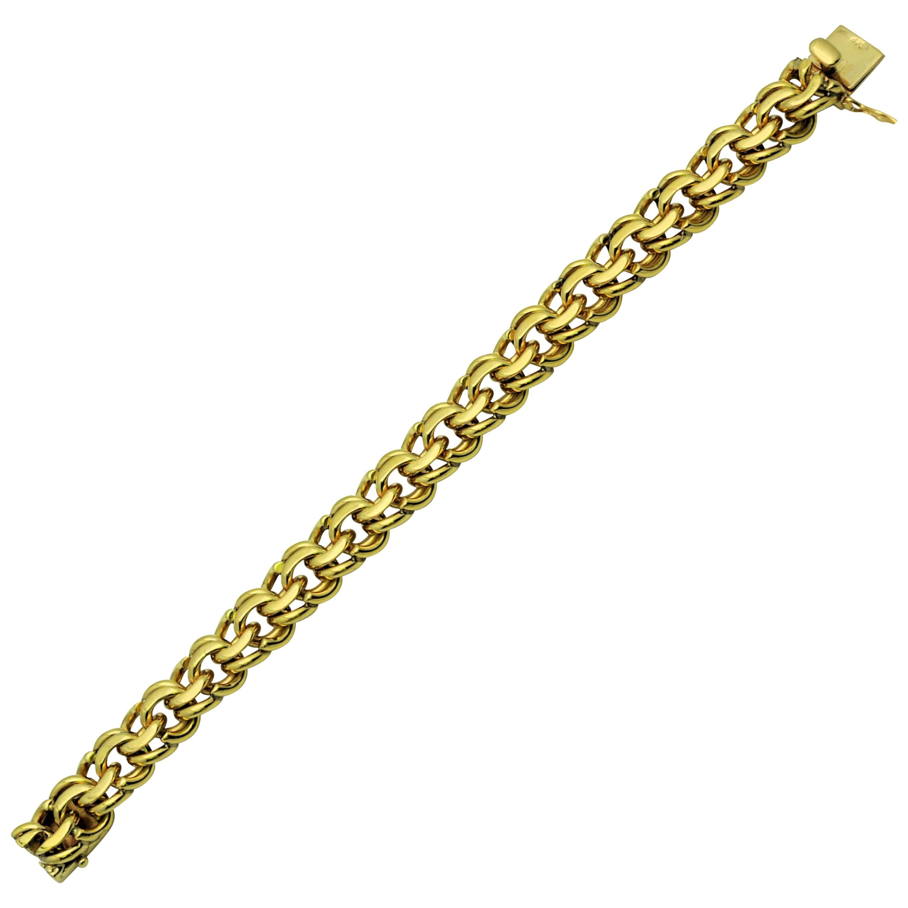 Neiman Marcus Heavy Solid Double Link Charm Bracelet