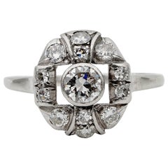 Edwardian .95 Ct Diamond Platinum Rare Ring
