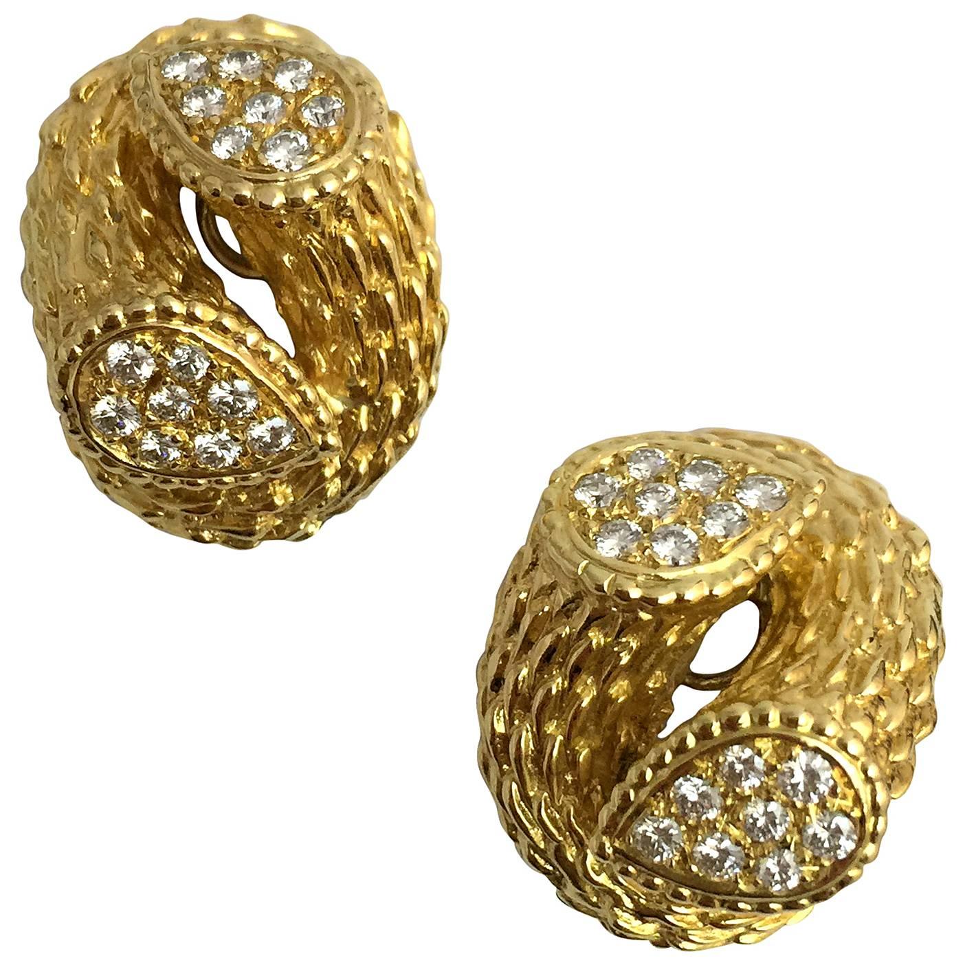 Boucheron Serpent Boheme Collection Diamond Gold Earrings