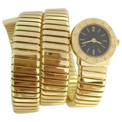 Retro Bulgari Ladies Yellow Gold "Serpenti" Quartz Wristwatch 