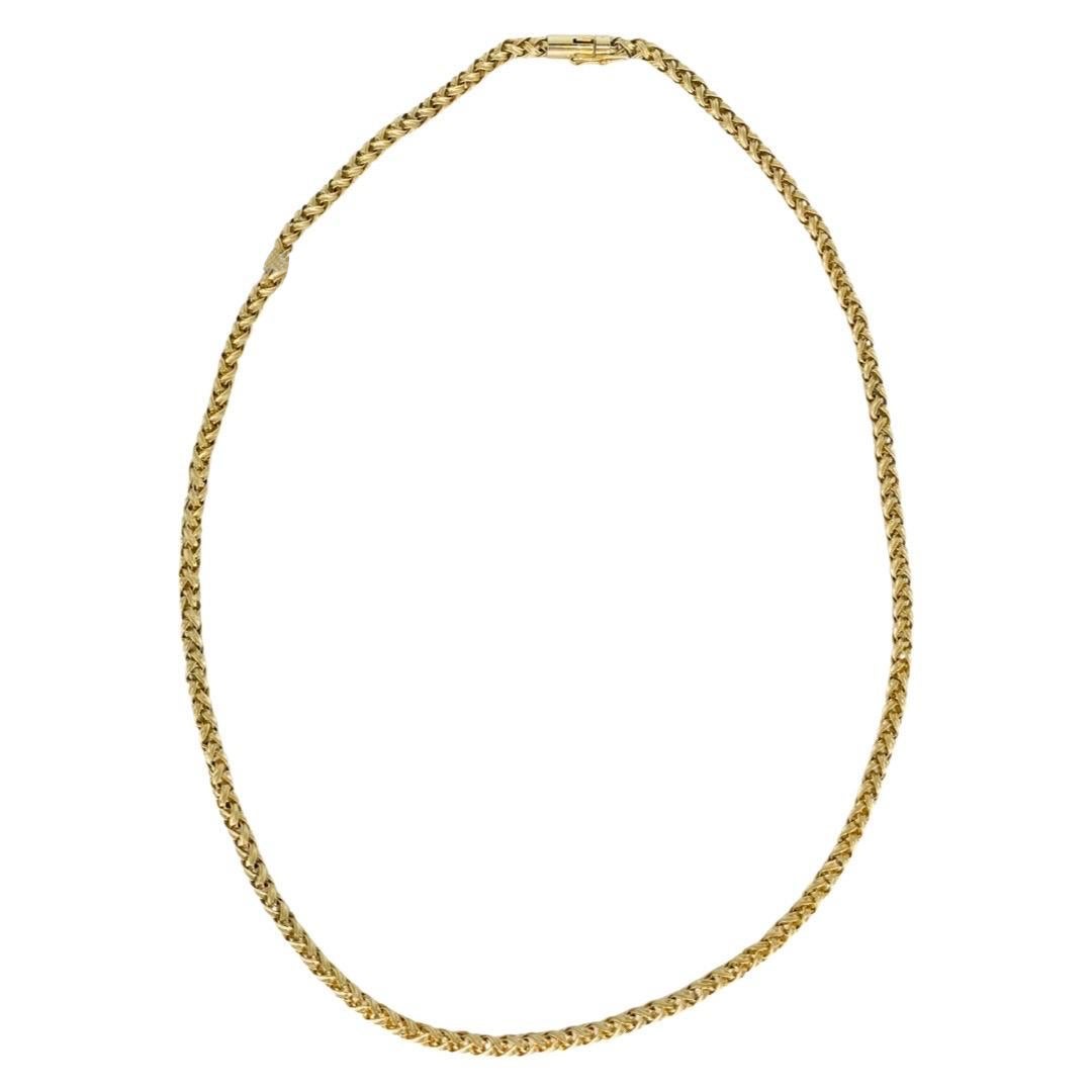 Vintage 3.5mm Braided Necklace 18 Inch 14k Gold