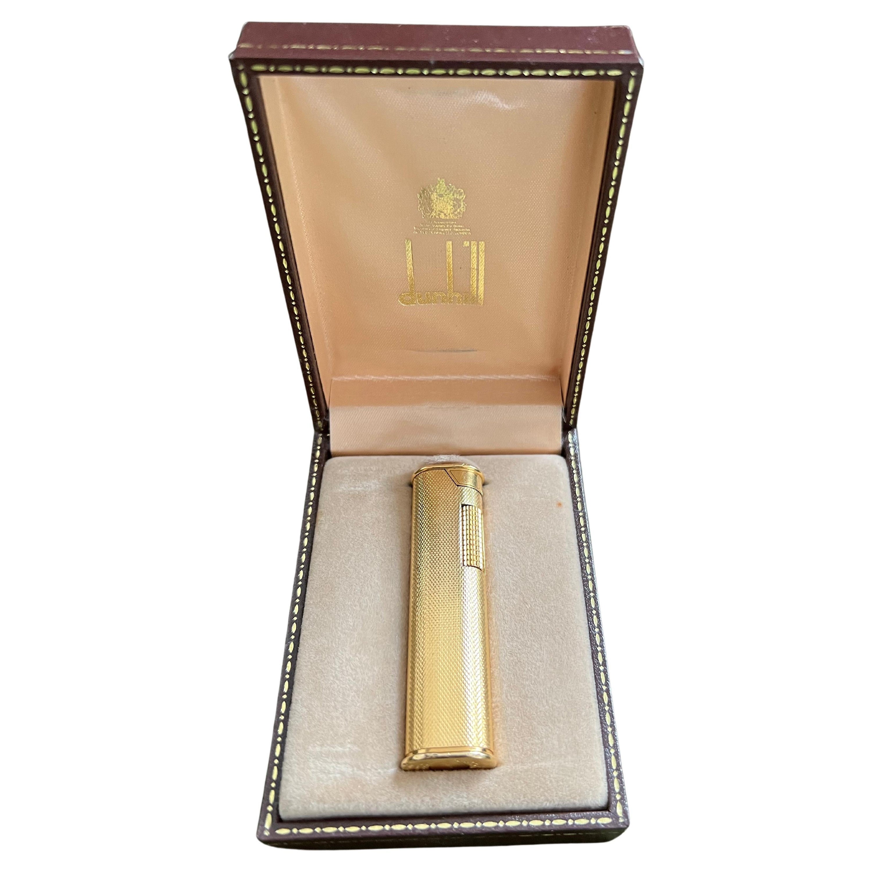 Vintage Dunhill Gold Plated Evening Slim Lighter For Sale