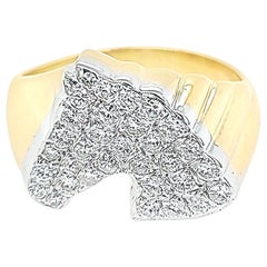 Pferdekopf-Ring mit Pavé-Diamant
