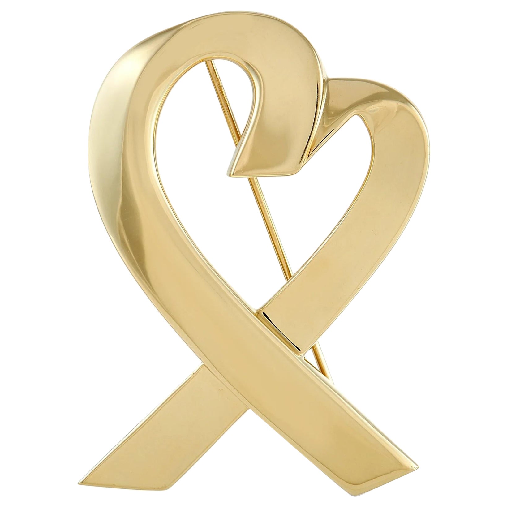 Paloma Picasso: 18 Karat Gold Loving Heart, TIFFANY & Co.  Brosche