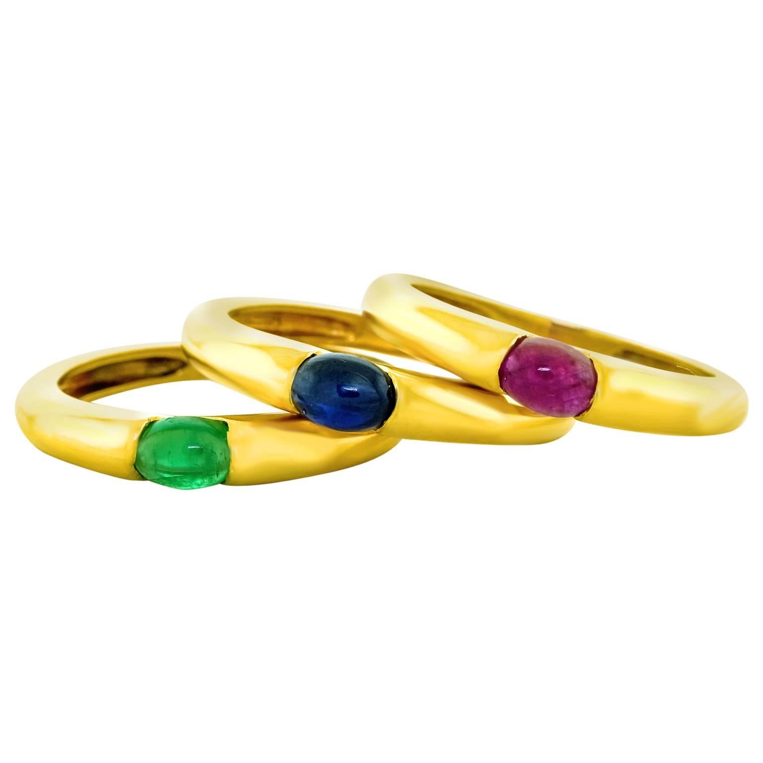 Chic Sixties Gold Stacking Rings