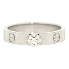 Cartier LOVE Solitaire Ring 18K White Gold and Diamond 0.23CT