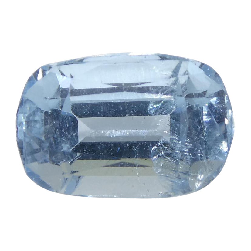 3.54ct Cushion Blue Aquamarine from Brazil For Sale