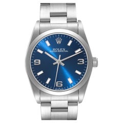 Rolex Oyster Perpetual Midsize 31mm Blue Dial Steel Ladies Watch 77080