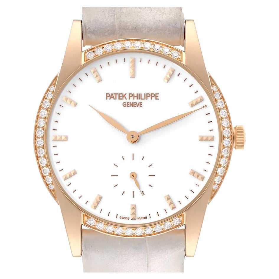 Patek Philippe Calatrava Rose Gold Diamond Ladies Watch 7122 For Sale
