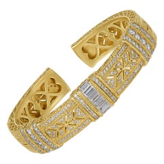 Used Judith Ripka 18KYG Diamond Bangle Bracelet