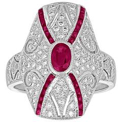 2.10 Carats Ruby Diamond Gold Ring 8