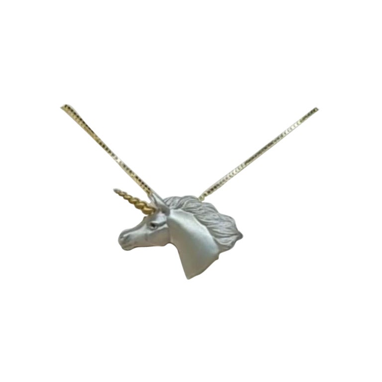 Magical unicorn necklace For Sale