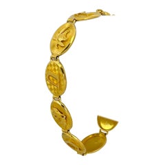 Lucky Link-Armband aus 24 Karat reinem Gelbgold mit massiven Damen