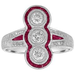 1.10 Carats Ruby Diamond Gold Ring 10