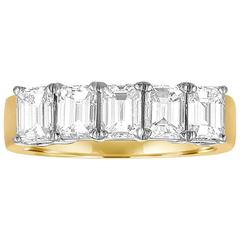 5 Stone 2.50 Carats Diamond Gold Platinum Half Band Ring