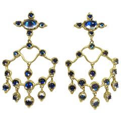 Paul Morelli Moonstone Gold Chandelier Earrings