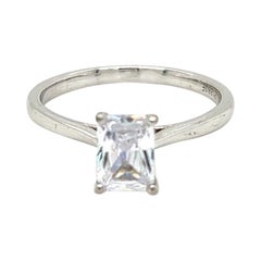 GIA Certified 1 Carat Emerald cut Diamond Solitaire Ring in Platinum