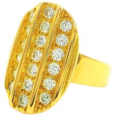Michel Frederic France 2 Carats Diamonds Gold "Trinity" Ring