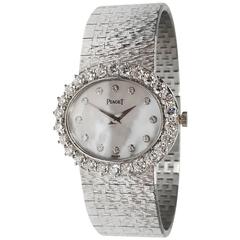 Piaget Ladies White Gold Diamond Mother Of Pearl Dial Wristwatch