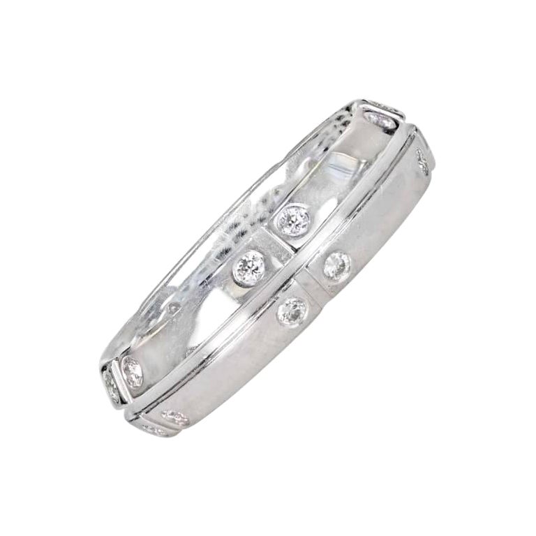 Tiffany&Co. 0,29 Karat runder Diamant-Hochzeitsring mit Brillantschliff, Platin, poliert im Angebot