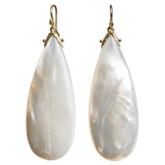 Mother of Pearl 18k Med Double Seed Dangle Earring