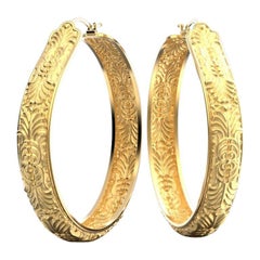  Extra Large Stunning hoop earrings in 18k Gold Made in Italy, made to order.
