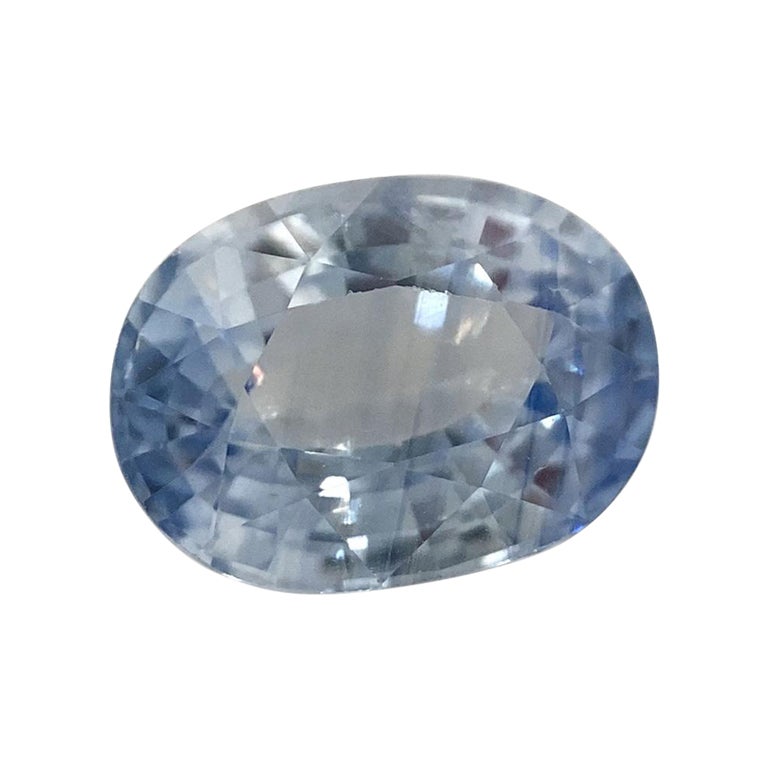 1.42ct Oval Icy Blue Sapphire from Sri Lanka Unheated For Sale
