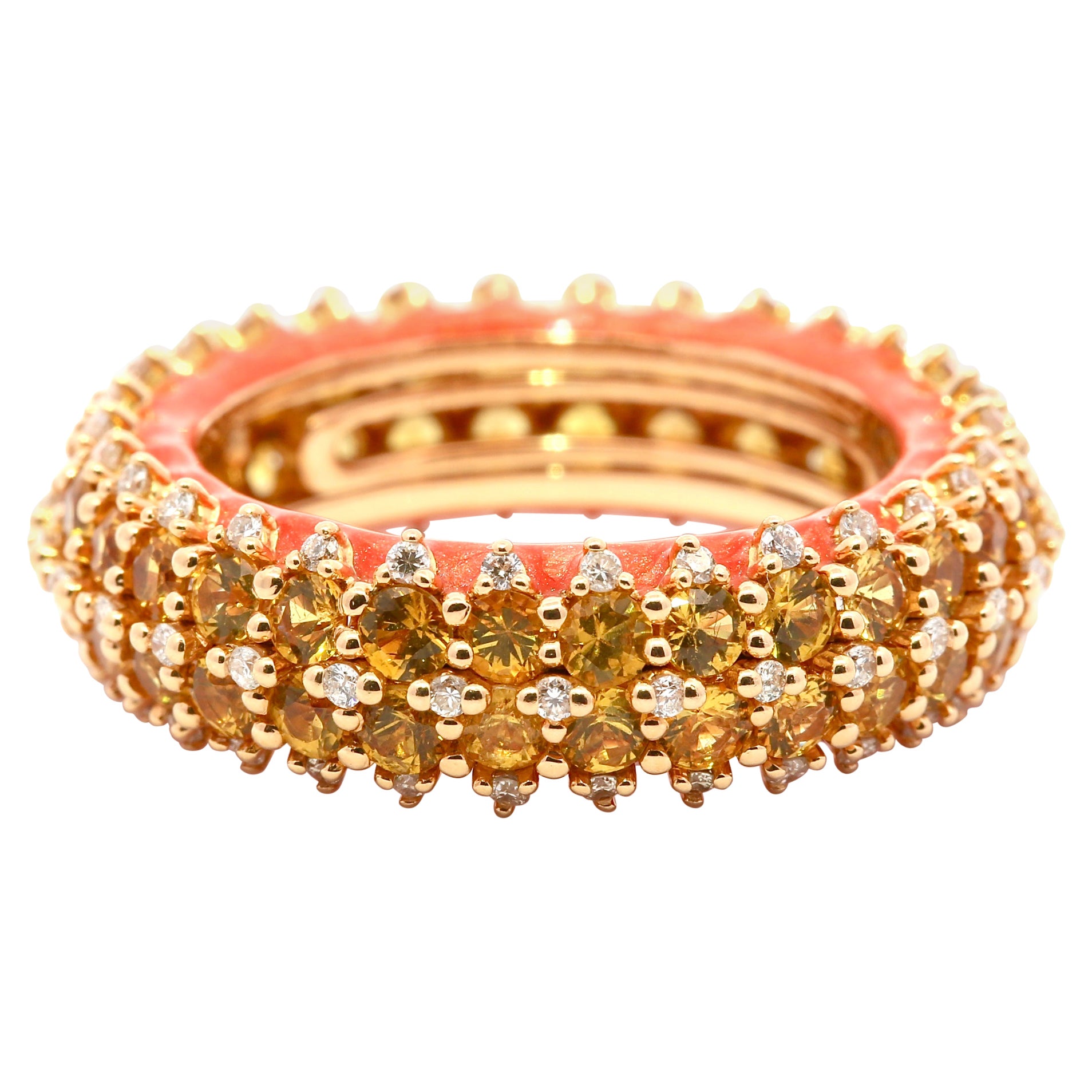 Italian Made 18KT Yellow Gold "Eternity " Designer Ring