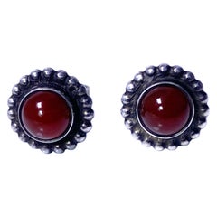 Pair of Georg Jensen Carnelian Earrings post 1945