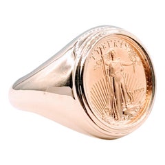 1/10 Gold Eagle Yr. 1999 Coin Ring