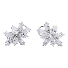 18 kt. White Gold Diamond Earrings with 6 ct Total Natural Diamonds - IGI Cert
