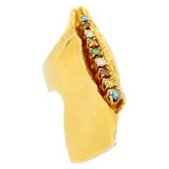 Vintage Diamond and Multi-Gemstone Ring by Lapponia, design Björn Weckström, 14K Gold