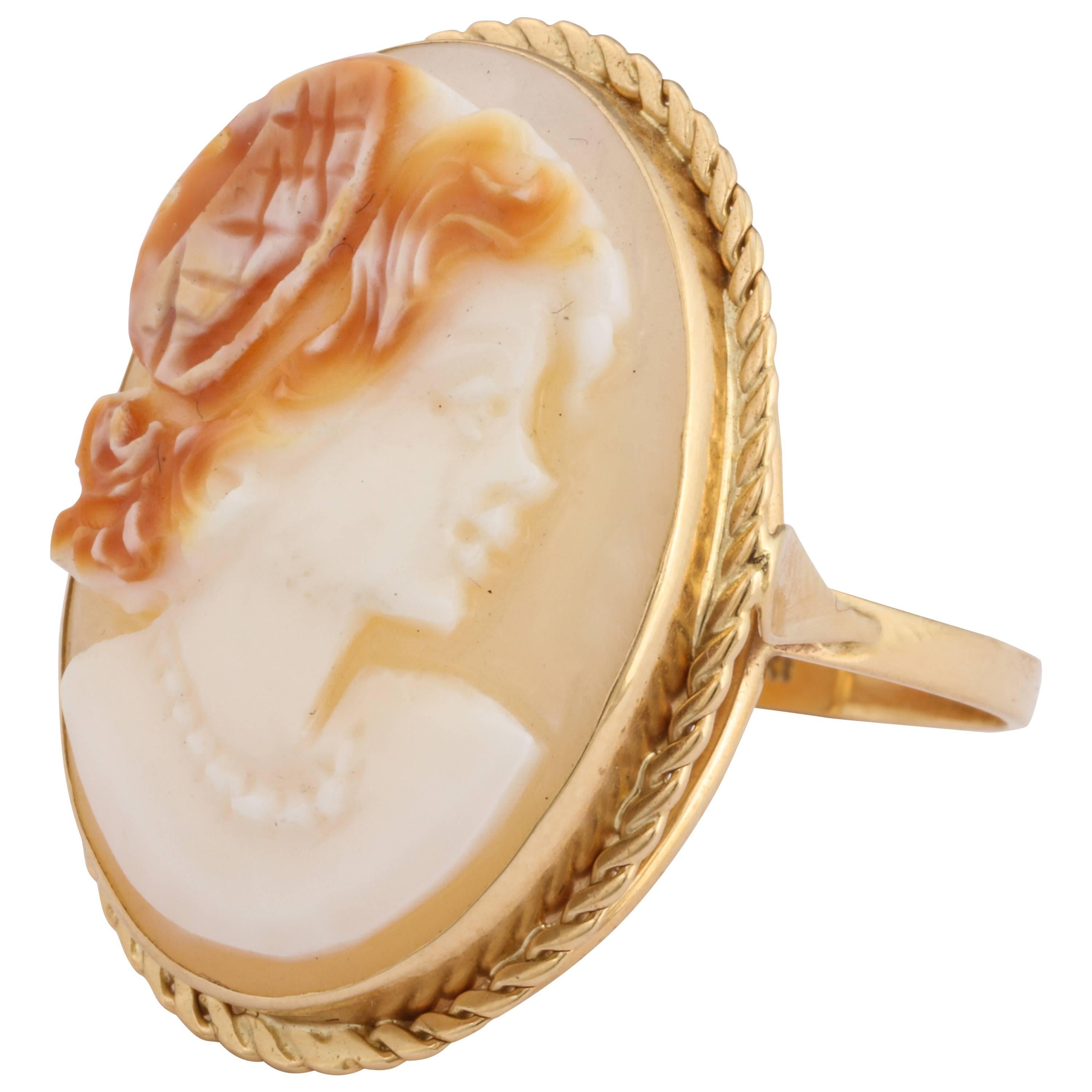 Amedeo "Corda" Cameo Gold Ring For Sale