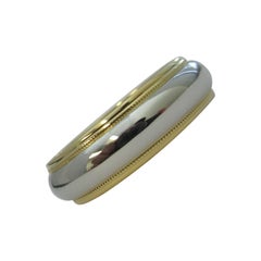 TIFFANY & Co. Alliance en platine et or jaune 18 carats à grains fins de 6 mm, taille 8