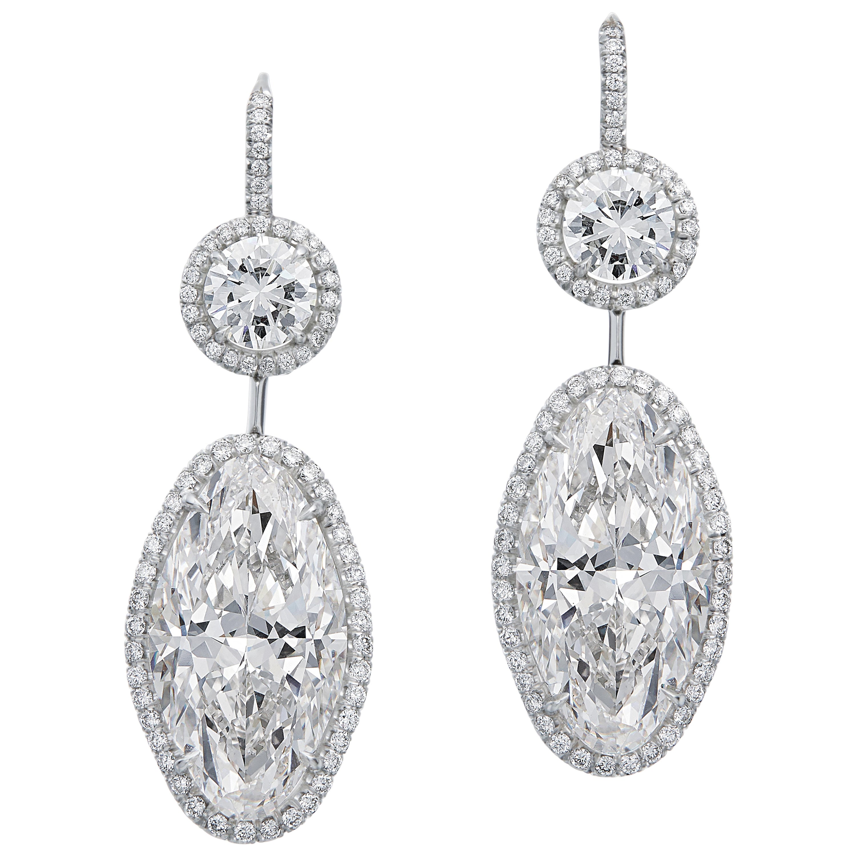 Diana  M.  Platinum fashion earrings 33.44cts Moval  shape earrings  For Sale