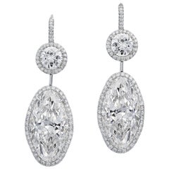 Diana  M. Pendientes de moda de platino con diamantes de 33,44 quilates