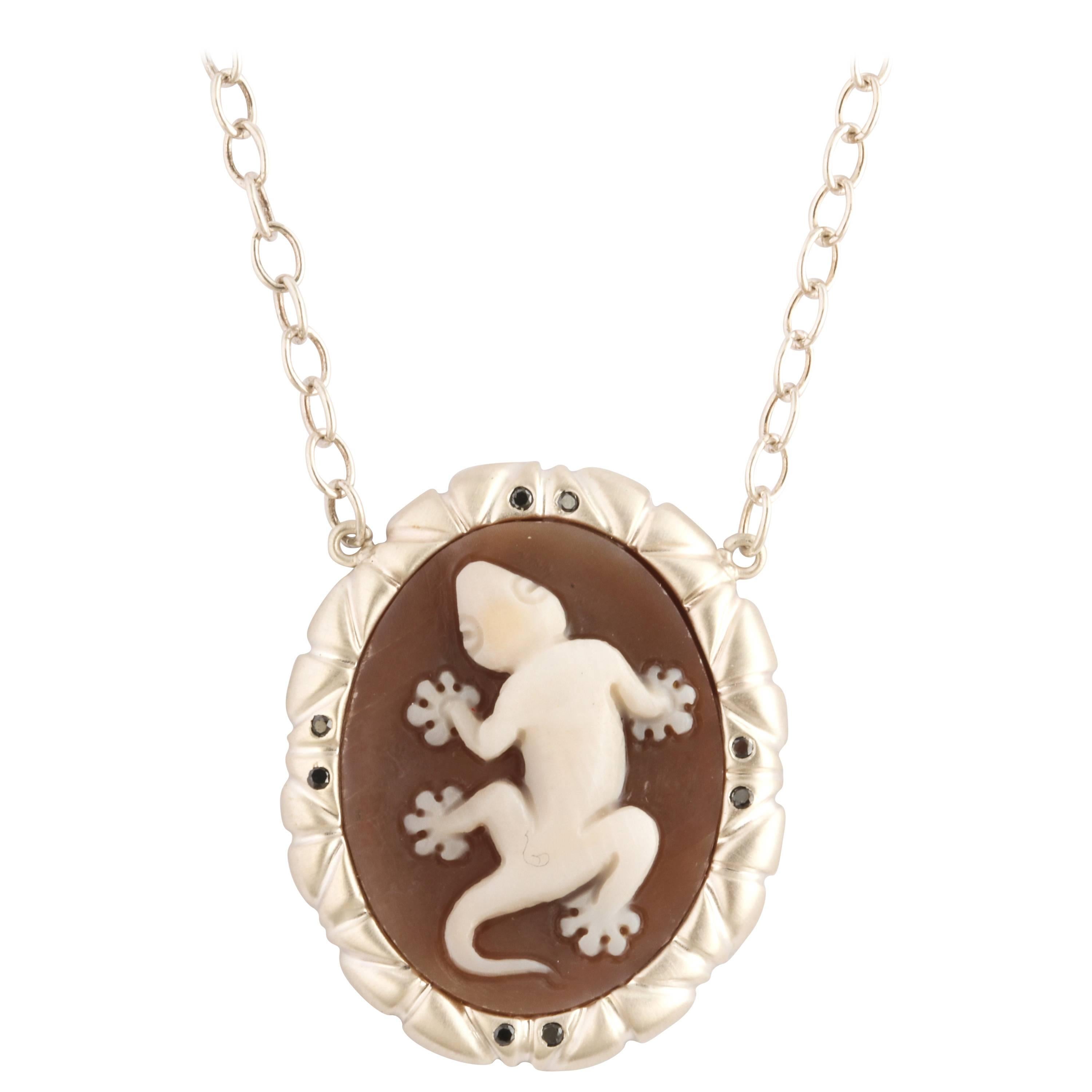 Amedeo Turtle Cameo Necklace For Sale