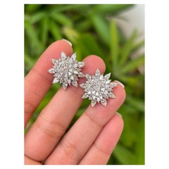 6.3 Carat Diamond Cluster Stud Earrings