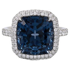 Spectra Fine Jewelry Bague en diamants et spinelle bleu cobalt certifiée 8,46 carats